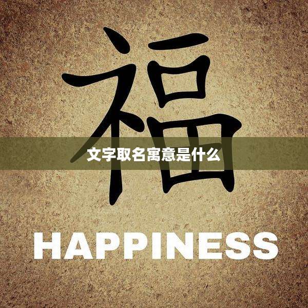文字取名寓意是什么