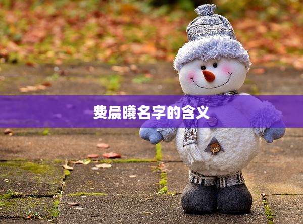 费晨曦名字的含义