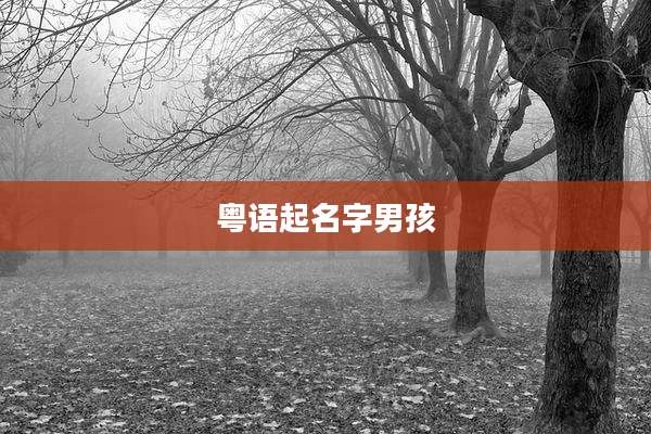 粤语起名字男孩