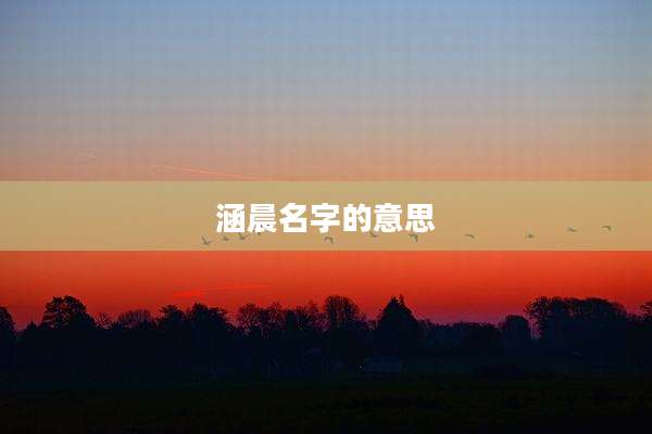 涵晨名字的意思