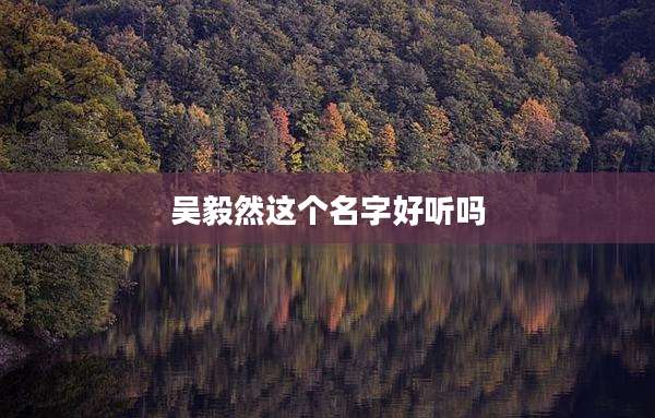 吴毅然这个名字好听吗