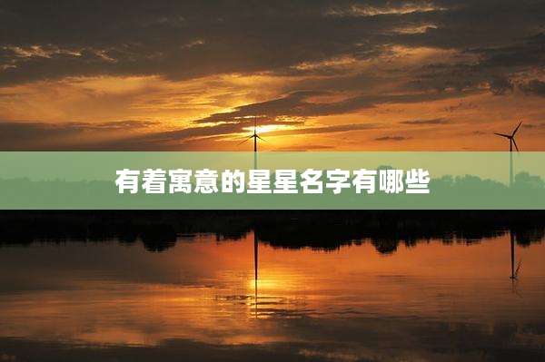 有着寓意的星星名字有哪些