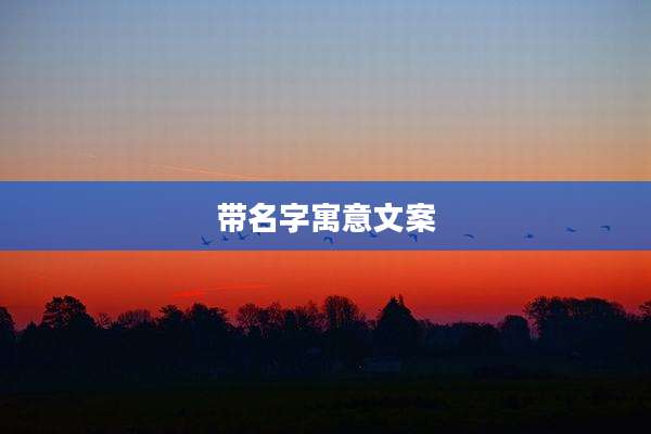 带名字寓意文案