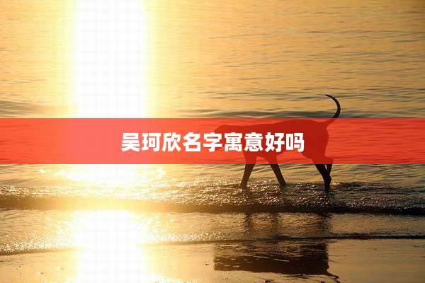 吴珂欣名字寓意好吗