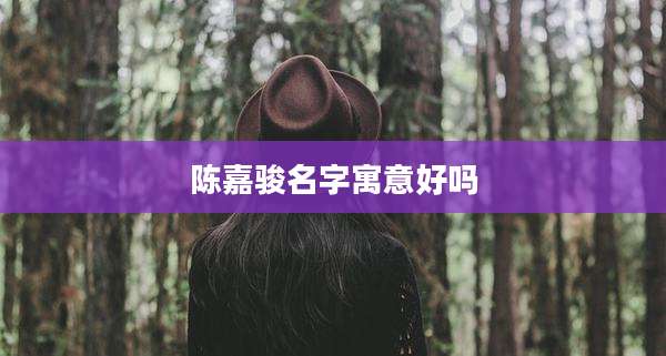 陈嘉骏名字寓意好吗