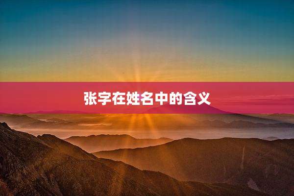张字在姓名中的含义