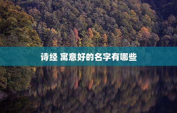 诗经 寓意好的名字有哪些
