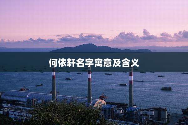 何依轩名字寓意及含义