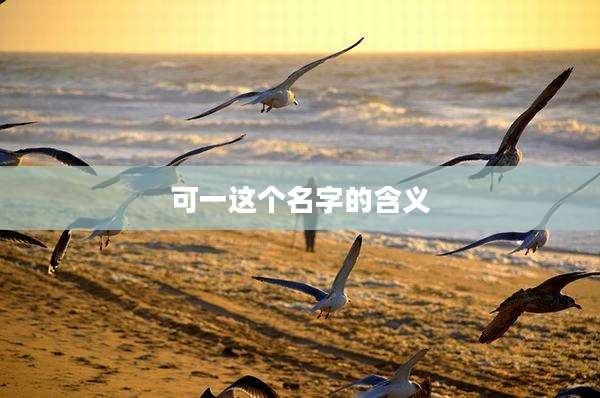 可一这个名字的含义