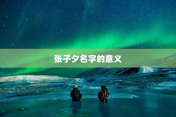 张子夕名字的意义