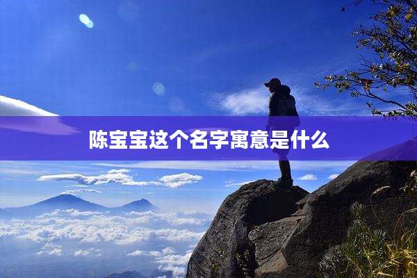 陈宝宝这个名字寓意是什么