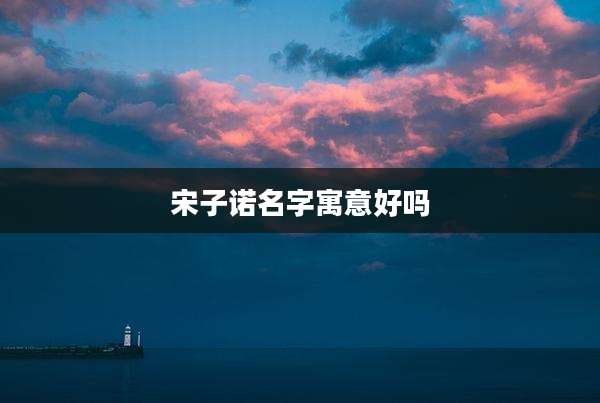 宋子诺名字寓意好吗