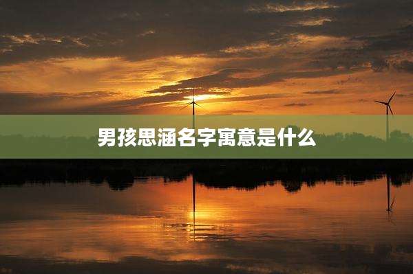 男孩思涵名字寓意是什么