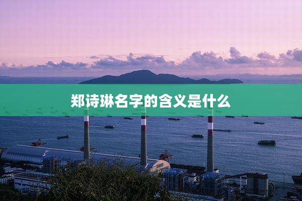 郑诗琳名字的含义是什么