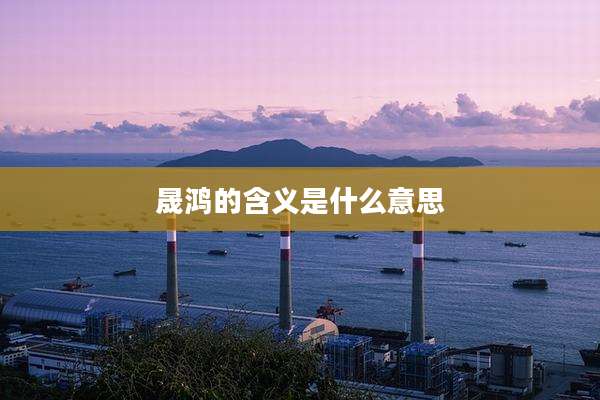 晟鸿的含义是什么意思