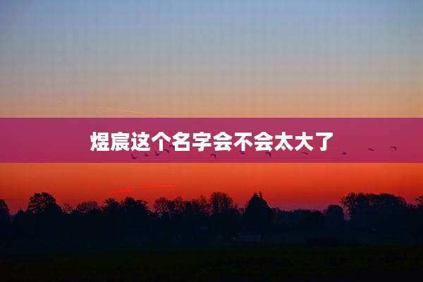 煜宸这个名字会不会太大了