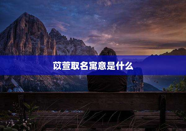 苡萱取名寓意是什么