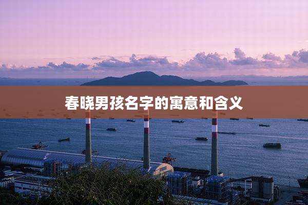 春晓男孩名字的寓意和含义