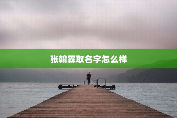 张翰霖取名字怎么样