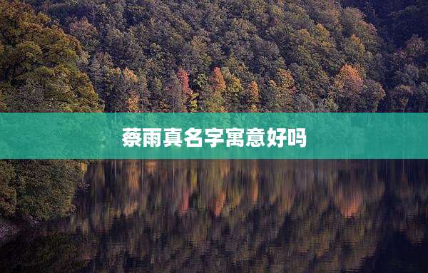 蔡雨真名字寓意好吗