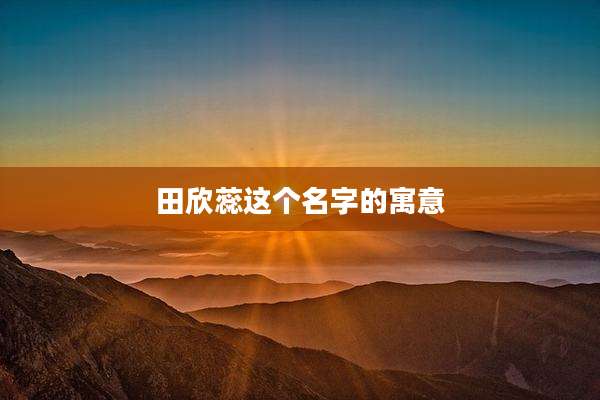 田欣蕊这个名字的寓意