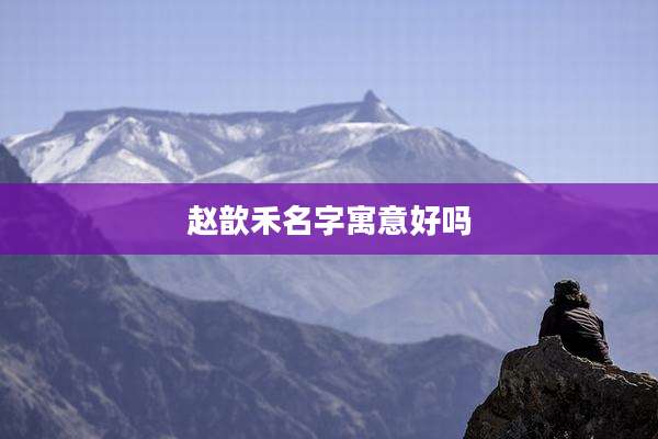 赵歆禾名字寓意好吗