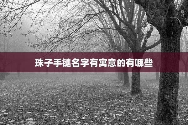 珠子手链名字有寓意的有哪些