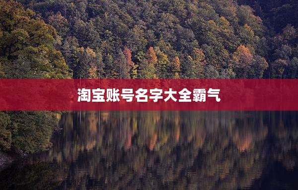 淘宝账号名字大全霸气