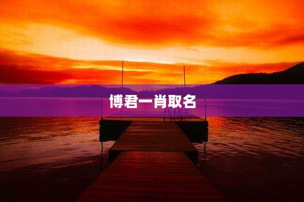 博君一肖取名