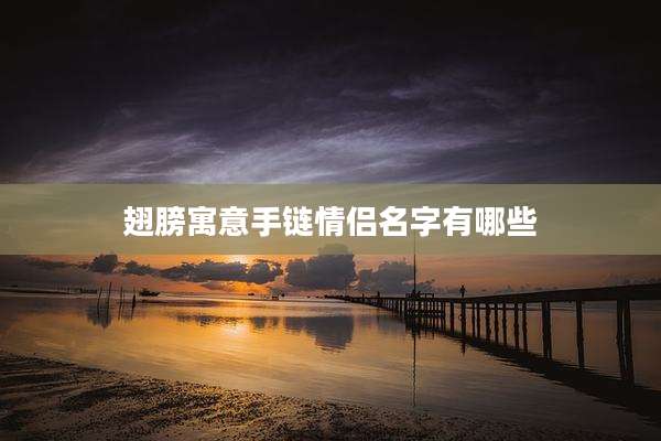 翅膀寓意手链情侣名字有哪些