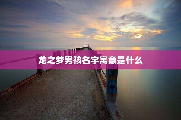 龙之梦男孩名字寓意是什么