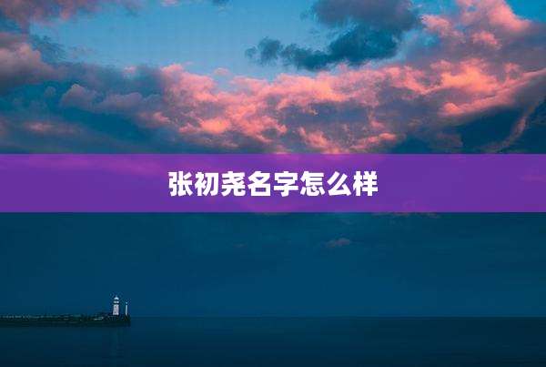 张初尧名字怎么样