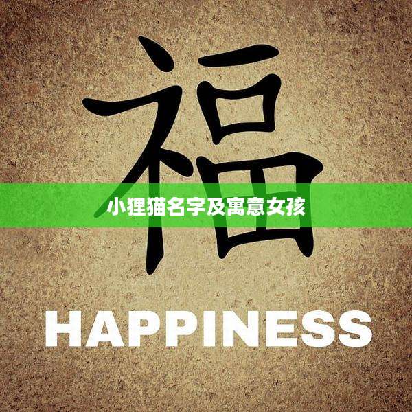 小狸猫名字及寓意女孩