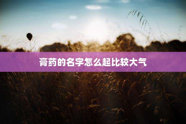 膏药的名字怎么起比较大气