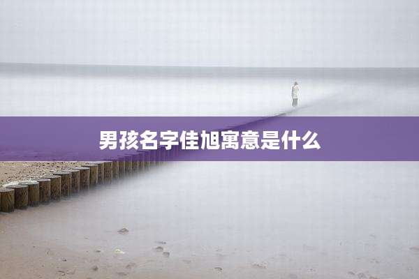 男孩名字佳旭寓意是什么