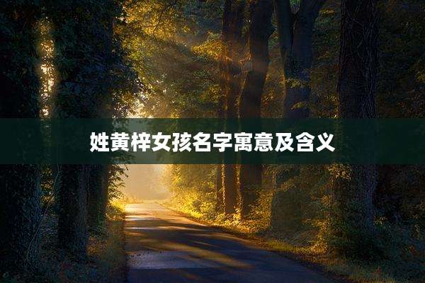 姓黄梓女孩名字寓意及含义