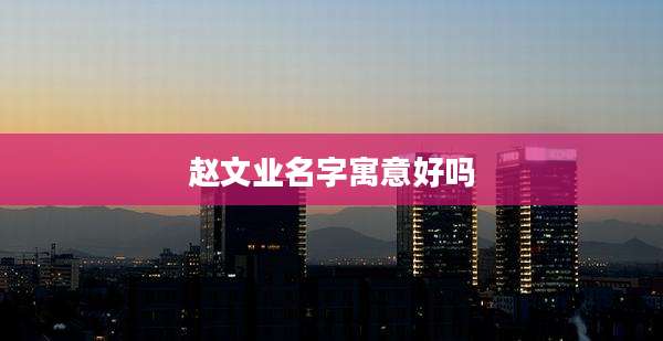 赵文业名字寓意好吗
