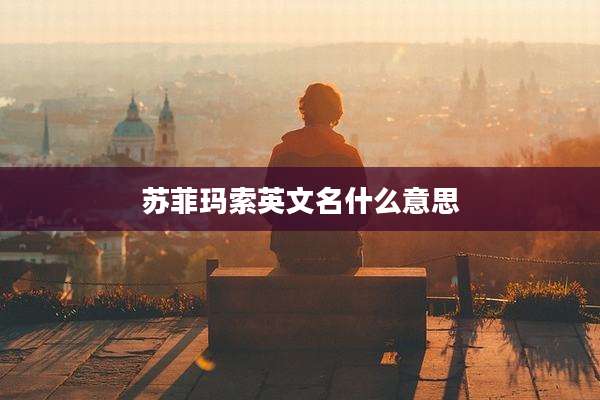 苏菲玛索英文名什么意思