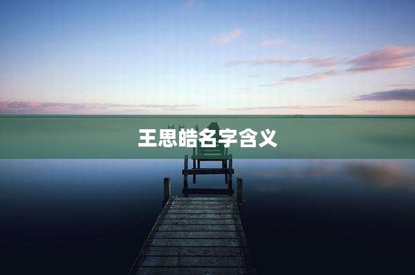 王思皓名字含义