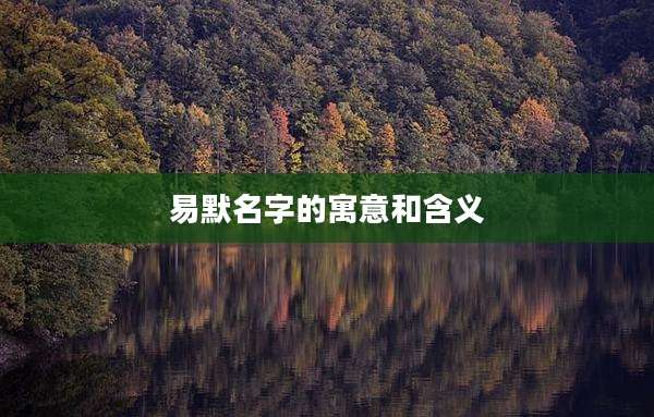 易默名字的寓意和含义