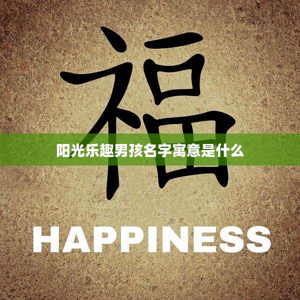 阳光乐趣男孩名字寓意是什么