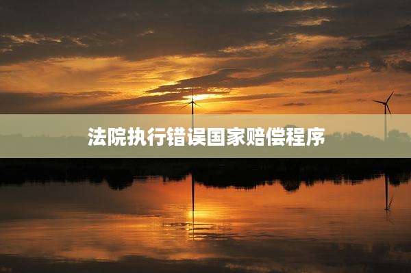 法院执行错误国家赔偿程序