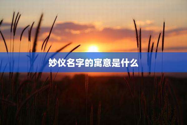 妙仪名字的寓意是什么