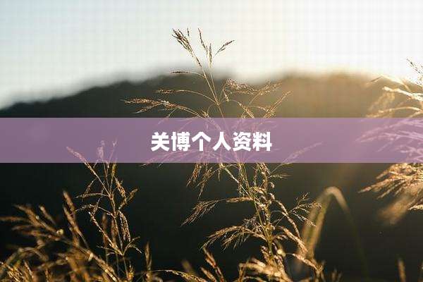 关博个人资料