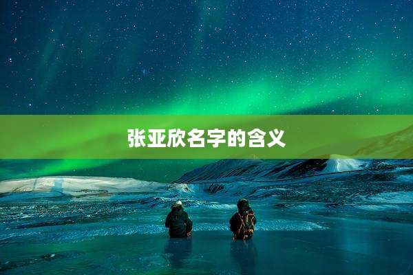 张亚欣名字的含义