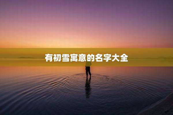有初雪寓意的名字大全