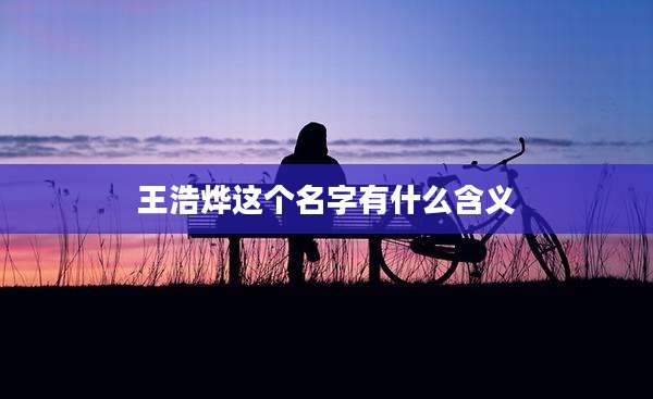 王浩烨这个名字有什么含义