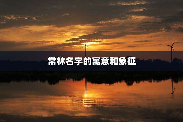 常林名字的寓意和象征