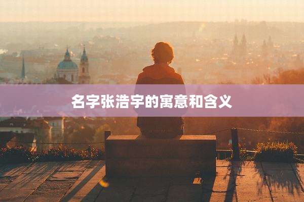 名字张浩宇的寓意和含义