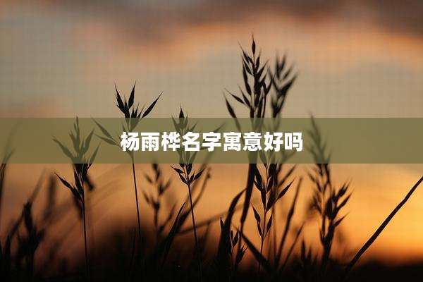 杨雨桦名字寓意好吗